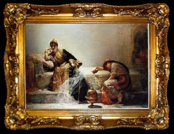 framed  unknow artist Arab or Arabic people and life. Orientalism oil paintings 147, ta009-2